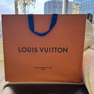 Louis Vuitton Tangerine Bag with Royal Blue Handles